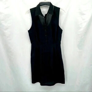 Yaya Women’s Black Open Back Dress Medium Lightweight Sleeveless Button Zipper